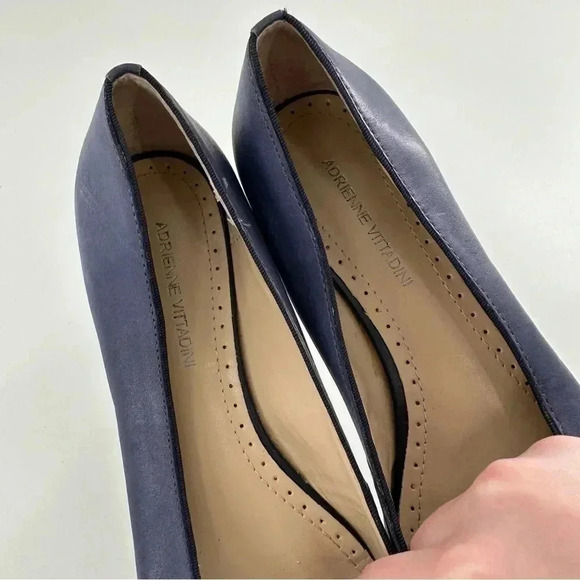 Adrienne Vittadini womens flats size 7 blue leather pointy to buckle balletcore - Picture 9 of 11